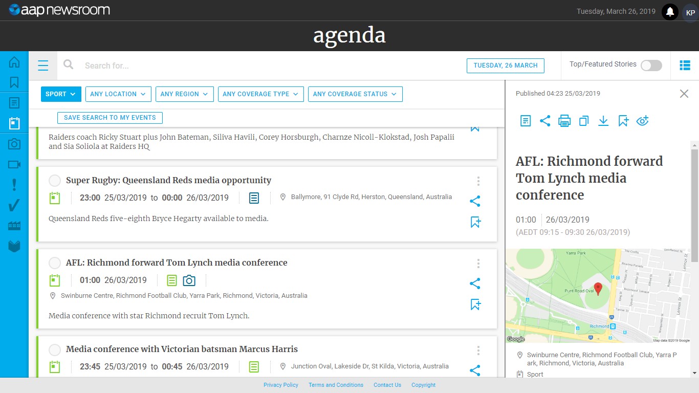 Screenshot from Agenda's client portal. (Photo Credit: AAP)