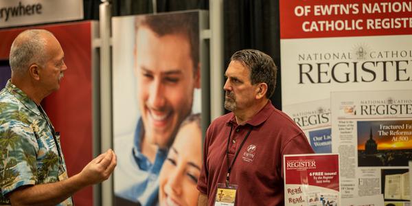 National Catholic Register Managing Editor Tom Wehner at the 2019 EWTN Family Celebration, an annual convention for EWTN readers and viewers. (Photo courtesy of the National Catholic Register)